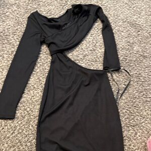 Black Cutout Long-Sleeve Women’s Dress